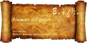 Bauman Ágota névjegykártya