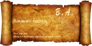 Bauman Ágota névjegykártya